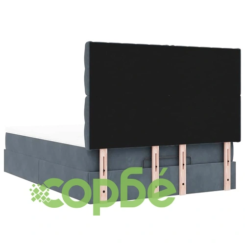 Османска легло с матраци и LED, тъмносиво, 140x190 см, кадифе ➤ топ цена ➤ sorbe.bg