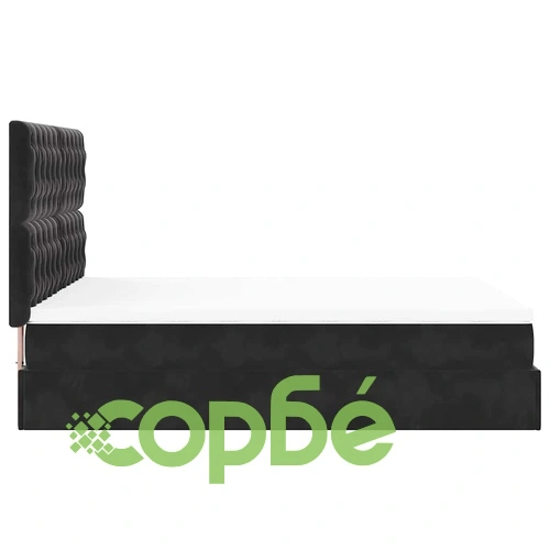 Османска легло с матраци и LED, черно, 140x190 см, кадифе ➤ топ цена ➤ sorbe.bg