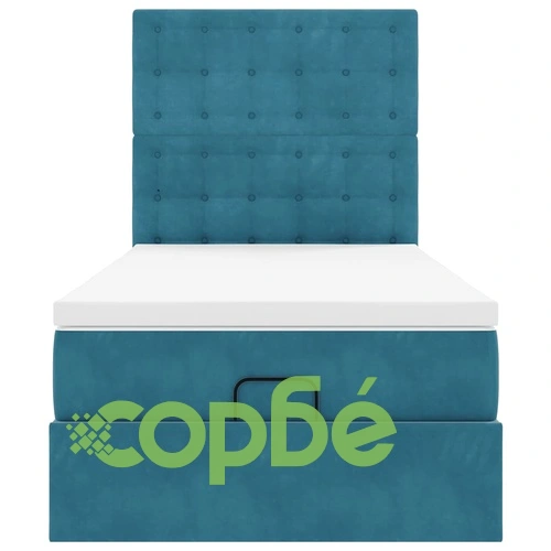 Османска легло с матраци и LED, тъмносиньо, 90x190 см, кадифе ➤ топ цена ➤ sorbe.bg