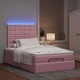 Османска легло с матраци и LED, розово, 120x200 см, кадифе