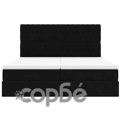 Османска легло с матраци и LED, черно, 160x200 см, кадифе ➤ топ цена ➤ sorbe.bg