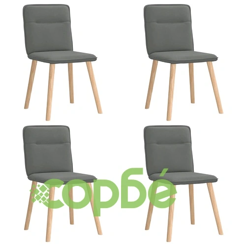 Трапезни столове, 4 бр, тъмносиви, текстил ➤ топ цена ➤ sorbe.bg