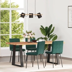 Трапезни столове, 4 бр, тъмнозелени, кадифе