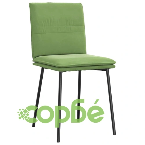 Трапезни столове, 4 бр, светлозелени, кадифе ➤ топ цена ➤ sorbe.bg