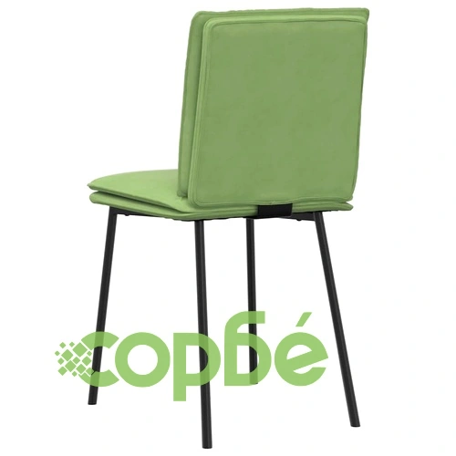 Трапезни столове, 4 бр, светлозелени, кадифе ➤ топ цена ➤ sorbe.bg