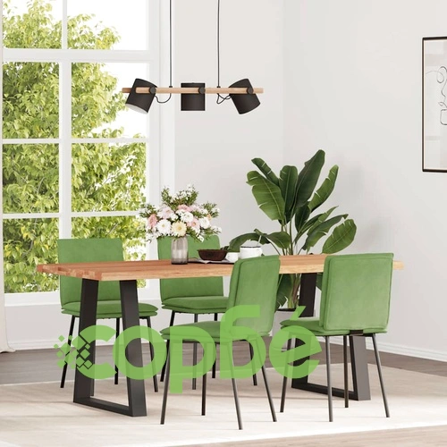 Трапезни столове, 4 бр, светлозелени, кадифе ➤ топ цена ➤ sorbe.bg