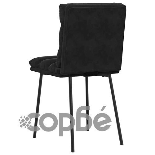 Трапезни столове, 4 бр, черни, кадифе ➤ топ цена ➤ sorbe.bg