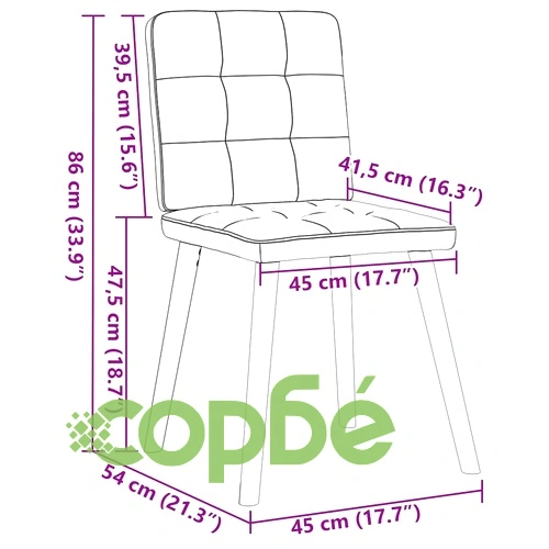 Трапезни столове, 6 бр, таупе, плат ➤ топ цена ➤ sorbe.bg