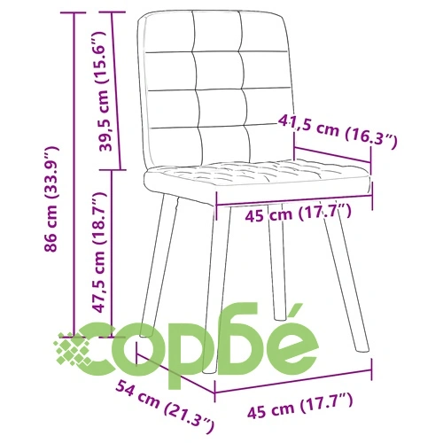 Трапезни столове, 6 бр, светлосиви, плат ➤ топ цена ➤ sorbe.bg
