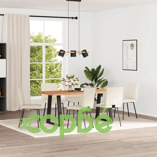 Трапезни столове, 6 бр, кремави, кадифе ➤ топ цена ➤ sorbe.bg