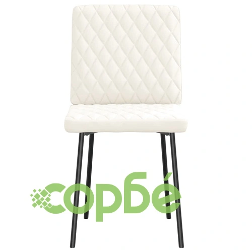 Трапезни столове, 6 бр, кремави, кадифе ➤ топ цена ➤ sorbe.bg