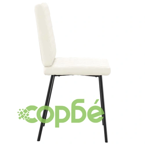 Трапезни столове, 6 бр, кремави, кадифе ➤ топ цена ➤ sorbe.bg