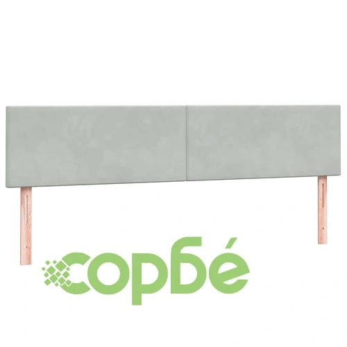 Боксспринг легло с матрак, светлосиво, 200x220 см, кадифе ➤ топ цена ➤ sorbe.bg