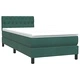 Box Spring легло с матрак Тъмнозелено 90x220 cm Кадифе