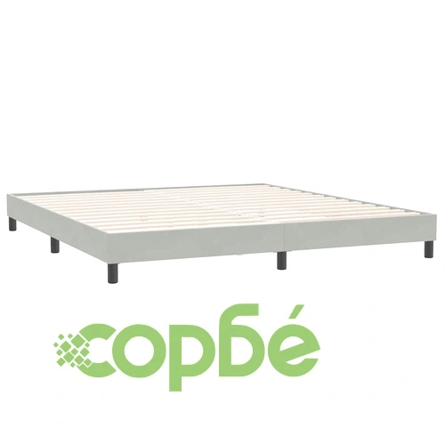 Box Spring легло с матраци Светло сиво 180x210 cm кадифе ➤ топ цена ➤ sorbe.bg