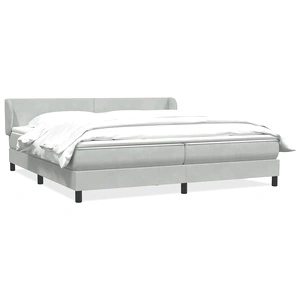 Box Spring легло с матраци Светло сиво 180x210 cm кадифе