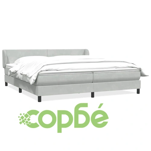 Box Spring легло с матраци Светло сиво 180x210 cm кадифе ➤ топ цена ➤ sorbe.bg