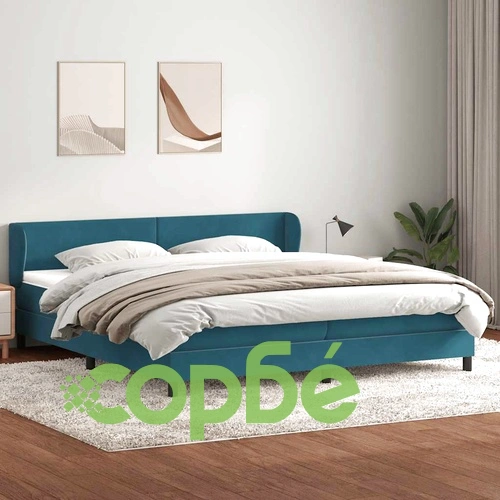 Box Spring легло с матраци Тъмно синьо 180x210 cm кадифе ➤ топ цена ➤ sorbe.bg