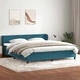 Box Spring легло с матраци Тъмно синьо 180x210 cm кадифе
