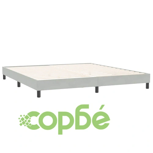 Box Spring легло с матраци Светло сиво 200x210 cm кадифе ➤ топ цена ➤ sorbe.bg