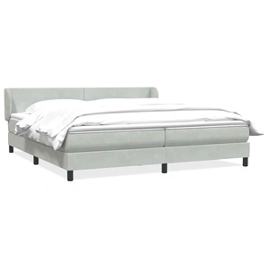Box Spring легло с матраци Светло сиво 200x210 cm кадифе