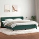 Box Spring легло с матраци Тъмно зелено 200x210 cm кадифе