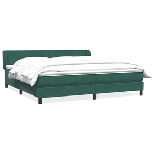Box Spring легло с матраци Тъмно зелено 200x210 cm кадифе