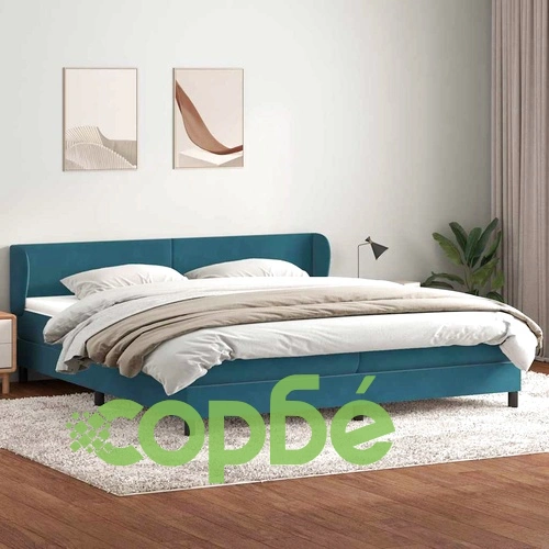 Box Spring легло с матраци Тъмно синьо 200x210 cm кадифе ➤ топ цена ➤ sorbe.bg