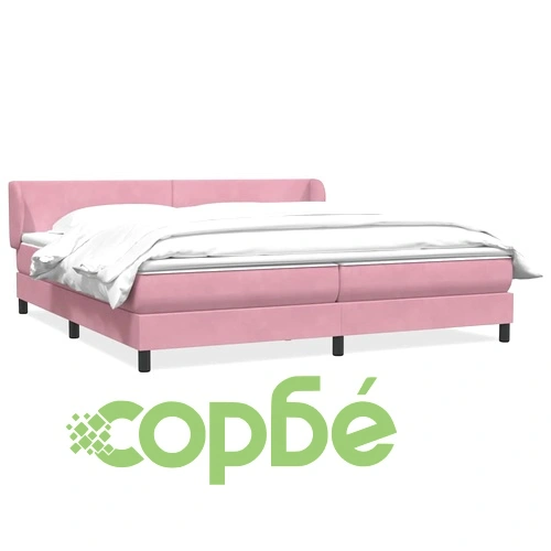Box Spring легло с матраци розово 200x210 cm кадифе ➤ топ цена ➤ sorbe.bg