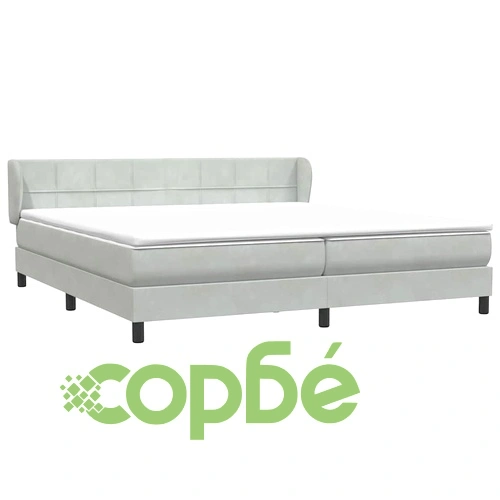 Box Spring легло с матраци Светло сиво 180x210 cm кадифе ➤ топ цена ➤ sorbe.bg