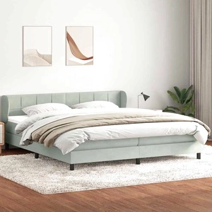 Box Spring легло с матраци Светло сиво 180x210 cm кадифе