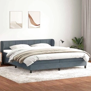 Box Spring легло с матраци Тъмно сиво 180x210 cm кадифе