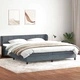 Box Spring легло с матраци Тъмно сиво 200x210 cm Кадифе