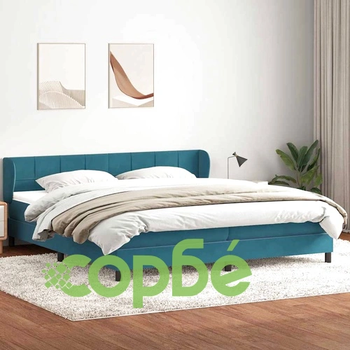 Box Spring легло с матраци Тъмно синьо 200x210 cm кадифе ➤ топ цена ➤ sorbe.bg