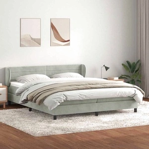 Box Spring легло с матраци Светло сиво 180x210 cm кадифе