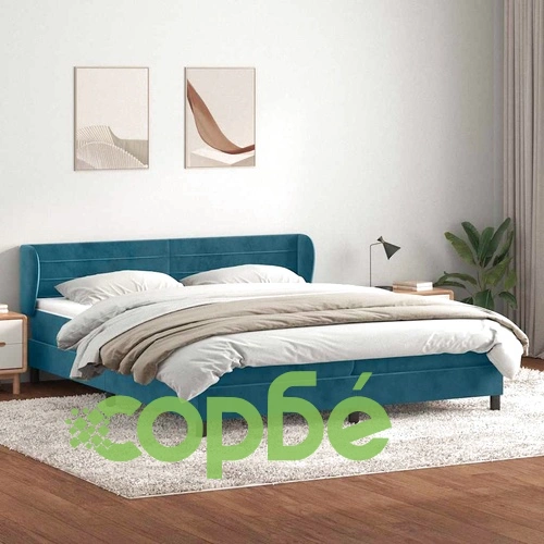 Box Spring легло с матраци Тъмно синьо 180x210 cm кадифе ➤ топ цена ➤ sorbe.bg
