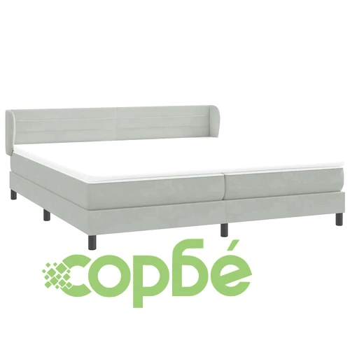 Box Spring легло с матраци Светло сиво 200x210 cm кадифе ➤ топ цена ➤ sorbe.bg