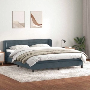 Box Spring легло с матраци Тъмно сиво 200x210 cm Кадифе