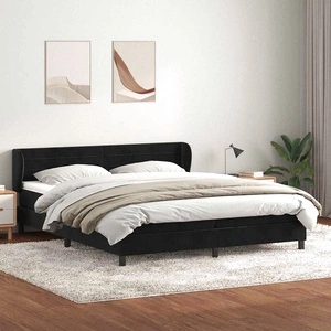 Box Spring легло с матраци Черно 200x210 cm Кадифе