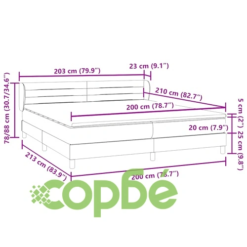 Box Spring легло с матраци Тъмно зелено 200x210 cm кадифе ➤ топ цена ➤ sorbe.bg