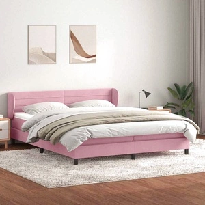 Box Spring легло с матраци розово 200x210 cm кадифе