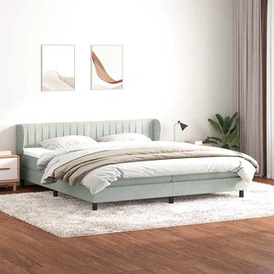 Box Spring легло с матраци Светло сиво 180x210 cm кадифе