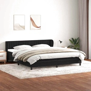 Box Spring легло с матраци Black 180x210 cm Velvet