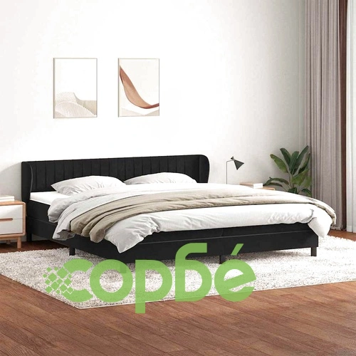 Box Spring легло с матраци Black 180x210 cm Velvet ➤ топ цена ➤ sorbe.bg