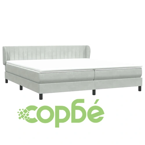 Box Spring легло с матраци Светло сиво 200x210 cm кадифе ➤ топ цена ➤ sorbe.bg
