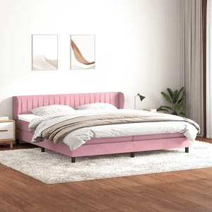 Box Spring легло с матраци розово 200x210 cm кадифе