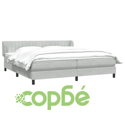 Box Spring легло с матраци Светло сиво 180x220 cm кадифе ➤ топ цена ➤ sorbe.bg