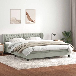 Box Spring легло с матраци Светло сиво 180x210 cm кадифе