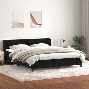 Box Spring легло с матраци Black 180x210 cm Velvet