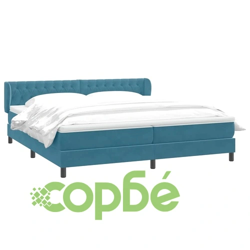 Box Spring легло с матраци Тъмно синьо 180x210 cm кадифе ➤ топ цена ➤ sorbe.bg